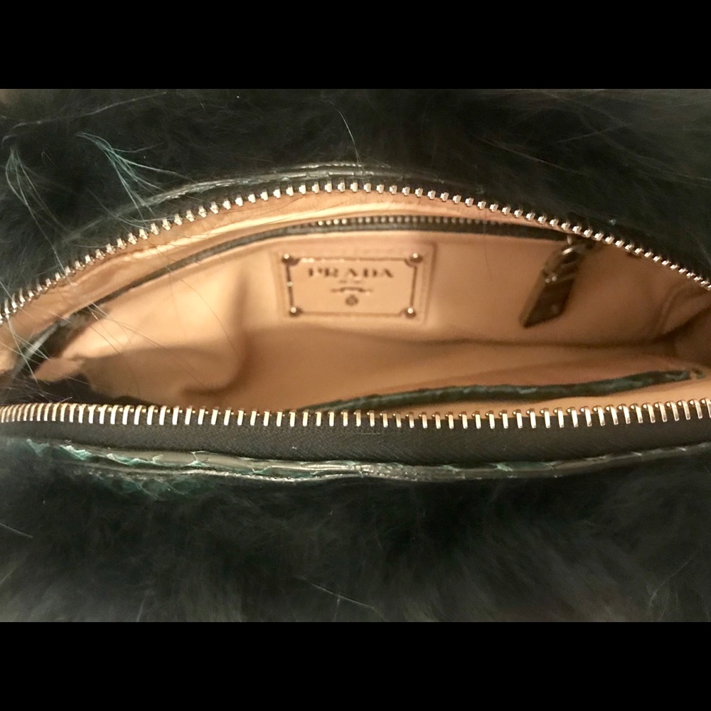 Prada Fox Fur And Python Trim Handbag - image 5